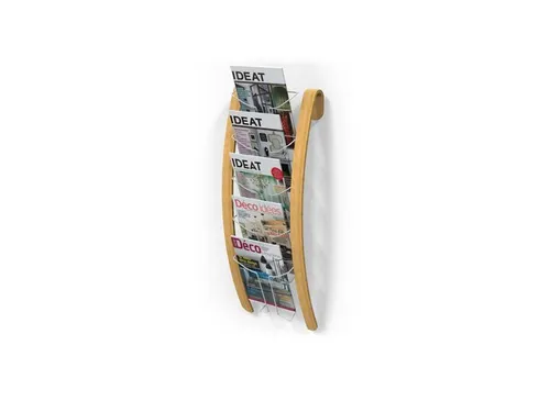 Vista 5-vaks wanddisplay wit/hout is een moderne tijdschriften- en bro
