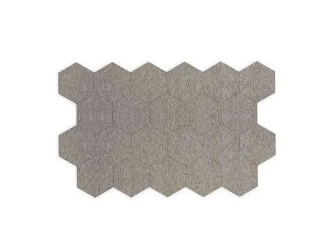 Akoestische PET-vilt Hexagon tegels donkergrijs 30x26cm 22 stuks