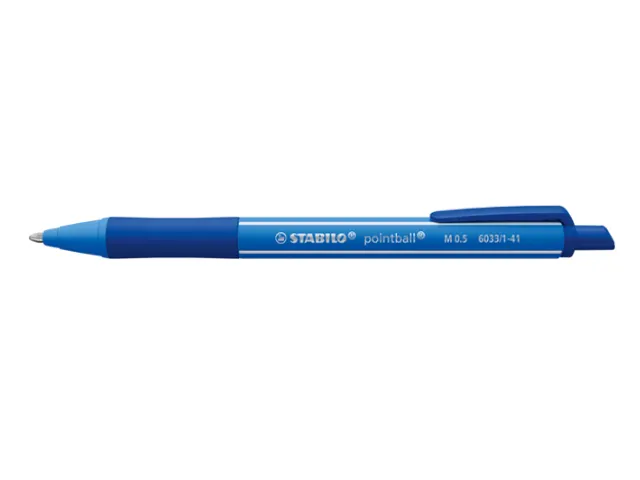Balpen STABILO pointball colorful medium blauw blister à 2 stuks