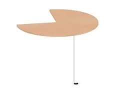 aanbouwtafel,i.h.v.,HxØ 720-840x1000mm,driekwartrond,NE-esdoorn