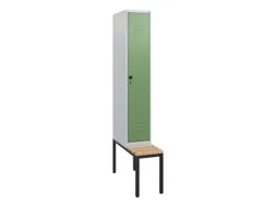 locker met bank,HxBxD 1950x300x815mm,1vak,vak B 300mm,draaigrendel