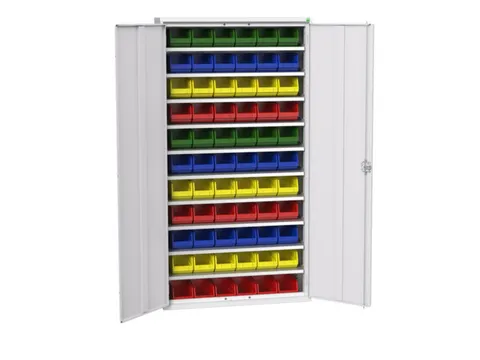 Systeemkast 2000x1050x350mm 66bakken 10xlegbord RAL7035