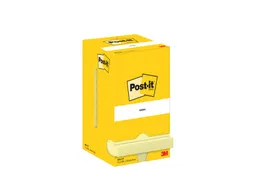 Memoblok Post-it 654 76x76mm geel 12 stuks