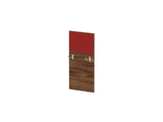 baliepaneel,v. bureau,aanbouw links,B 600mm,NP-tiepolo nut,BN4011-rood - 1