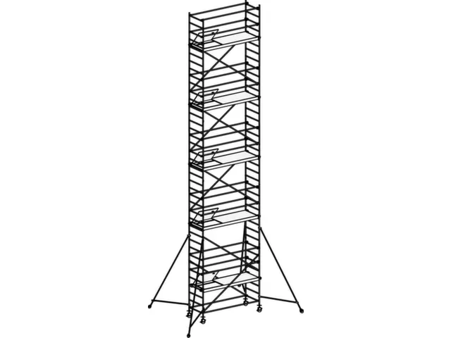 échafaudage roulant,portée H 11,4m,échafaudage H 10,64m