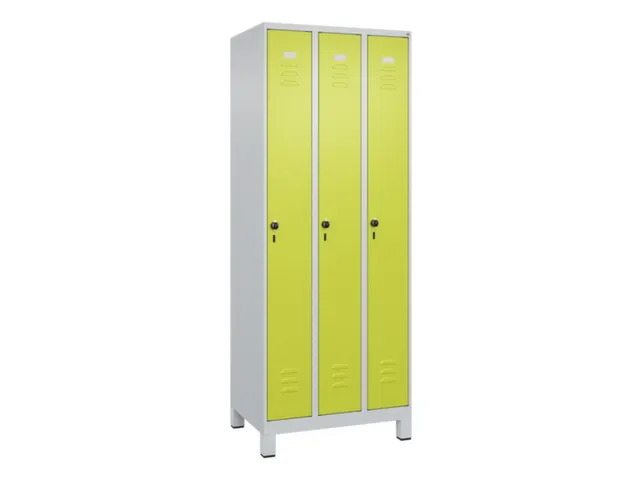 locker,HxBxD 1950x750x500mm,3vak,vak B 250mm,draaigrendel,voeten