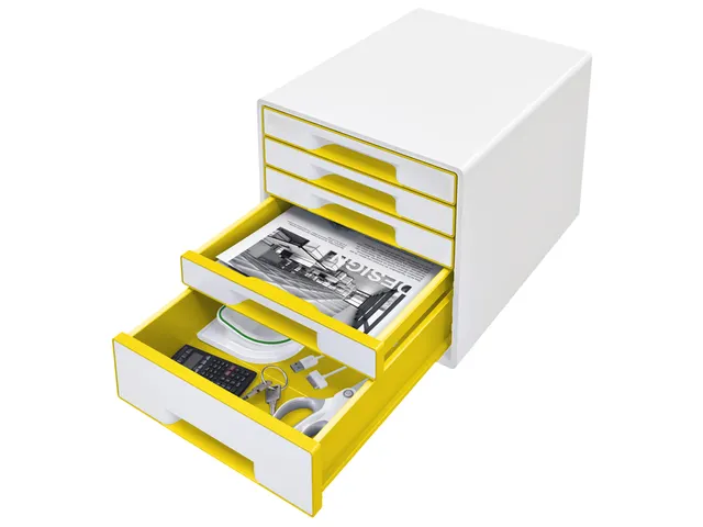 Ladenblok Leitz WOW Cube 5 laden wit/geel
