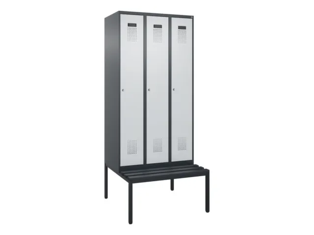 armoire vestiaire avec banc noir et blanc,HxlxP 2120x900x815mm