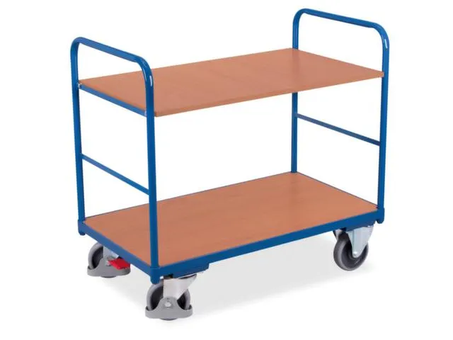 Etagewagen 250kg 850x500mm H 950mm 2 Etages Hout Ral5010