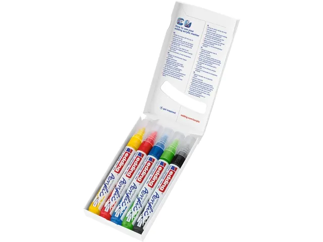 Acrylmarker edding e-5100 medium set van 5 kleuren basis