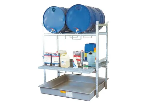 Aftapstelling 1410x1250x1620mm V. 2x200l Vaten M. Bak 220l Rooster