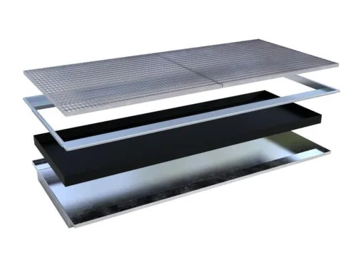 ophangbak,opvangvol. 200l,HxBxD 135x2665x1265/915mm,m. PE-element