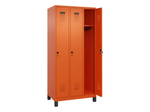 locker,HxBxD 1950x900x500mm,3vak,vak B 300mm,draaigrendel,voeten
