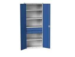 universele kast,HxBxD 2000x800x550mm,4xStalen bodem,2lade(n)