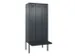 locker met bank,voor scheiding van kleding,HxBxD 2120x900x815mm,3vak