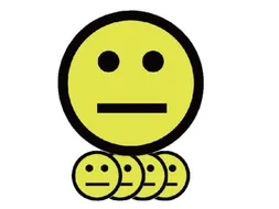 Magneet smiley 75mm emotie neutraal geel 5 stuks
