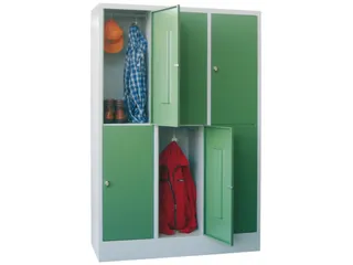 lockerkast,HxBxD 1850x1200x500mm,3x2vakken,RAL7035,front RAL6011 - 2