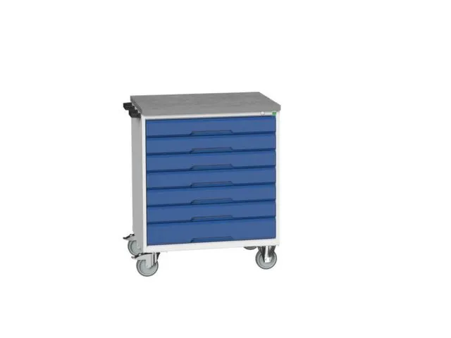 gereedschapswagen 980x800x600mm linoleum blad 7 laden RAL7035+RAL7016