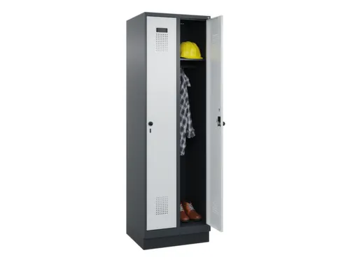 locker,HxBxD 1950x600x500mm,2vak,vak B 300mm,draaigrendel,sokkel