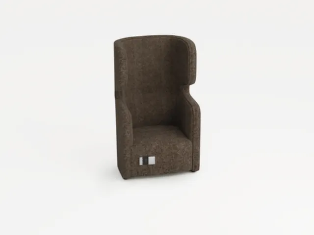fauteuil,1-zits,geluidabsorberend,stof bruingrijs,HxBxD 1330x860x760mm
