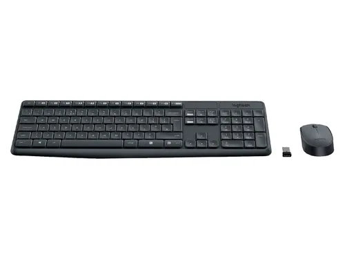 Logitech Draadloos Toetsenbord MK235 QWERTY + Compacte muis Zwart