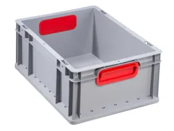 Euronorm-stapelbak 170x400x300mm Pp Wand/bodem Gesloten Grijs/rood