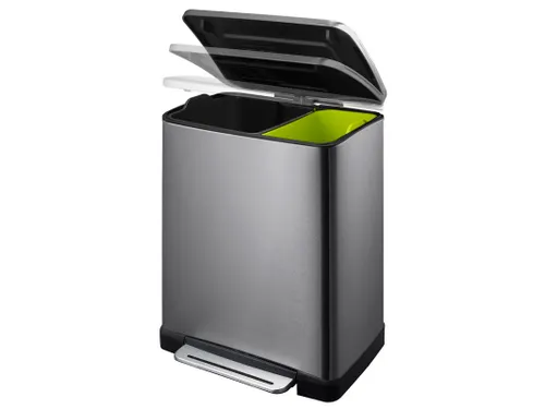 E-Cube recycling pedaalemmer 28+18 Liter Zwart Staal