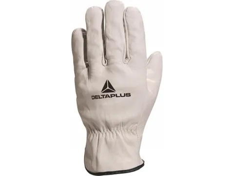 Delta Plus FBN49 mechanische lederen handschoenen, beige, maat 9, 12 p
