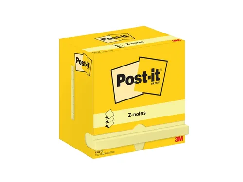 Memoblok Post-it Z-Note R350 76x127mm geel 12 stuks