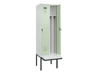 locker met bank,voor scheiding van kleding,HxBxD 2120x600x815mm,2vak - 1