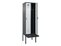locker met bank,voor scheiding van kleding,HxBxD 2120x600x815mm,2vak