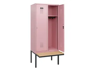 locker met bank,HxBxD 1950x800x815mm,2vak,vak B 400mm,cilinderslot - 1