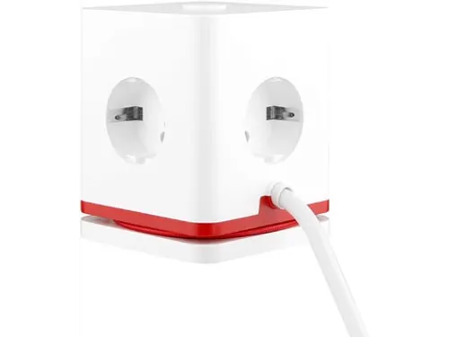 IOIO Stekkerdoos Kubus SW1000 3-voudig + 3x USB Wit