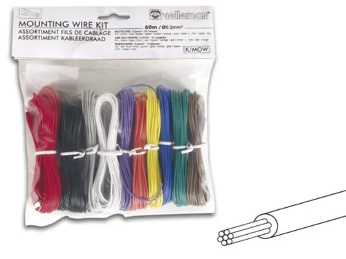 Set Montagekabels - 10 Kleuren - 60m - Meeraderig