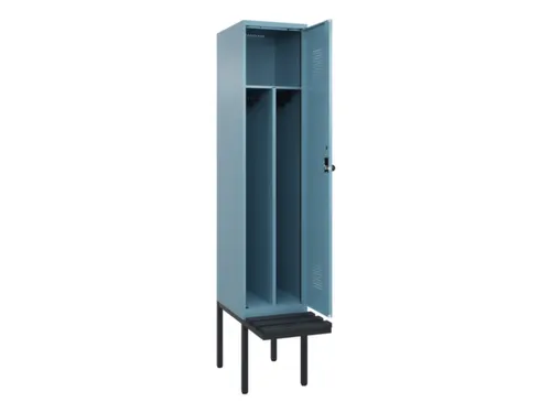 locker met bank,voor scheiding van kleding,HxBxD 2120x400x815mm,1vak