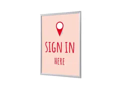 Kliklijst A1 complete set met print "Sign in here" Rood
