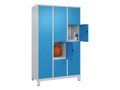 lockerkast,HxBxD 1950x1200x500mm,3x4vakken,vak B 400mm,cil.-slot