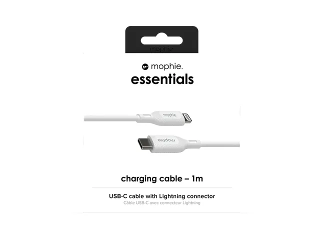 mophie essentials Lightning to USB-C | charging cable (1M), 1 m, Light