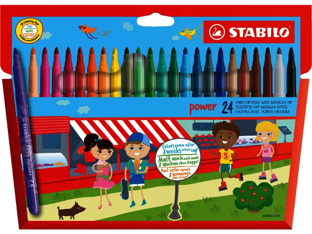 Viltstift Stabilo Power Non Permanent 280/24 24 Stuks Assorti