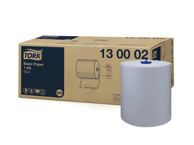 Tork 130002 Basic rol Poetspapier 1-laags Blauw 6 Rol