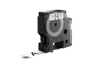 Labeltape Dymo 16956 D1 S718070 19mmx5.5m poly zwart op wit - 10