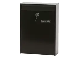 muurbrievenbus,metaal,bruin,HxBxD 397x284x104mm,inworp/uitname voor