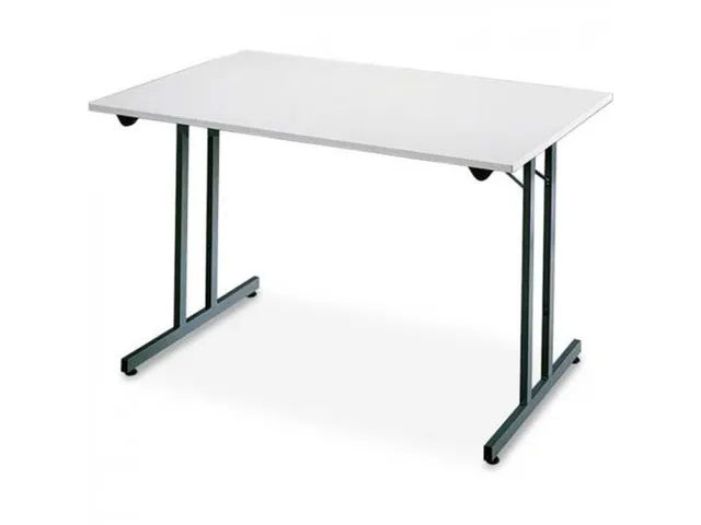 Table Pliante Empilable 120x60cm Gris Clair Piètement Noir