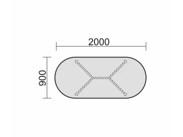 Table de réunion ovale 720x2000x900mm hêtre 4 pieds RAL9006