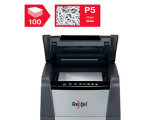 Papiervernietiger Rexel Optimum Auto+ 100M P-5 snippers 2x15mm - 6