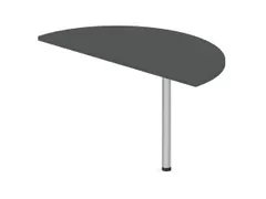 aanbouwtafel,i.h.v.,HxBxD 720-840x1200x600mm,halfrond,MS-donkergrijs