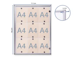 Vitrine MAULextraslim formaat 9xA4 - 2