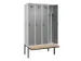 armoire vestiaire avec banc noir et blanc,HxlxP 2120x1200x815mm