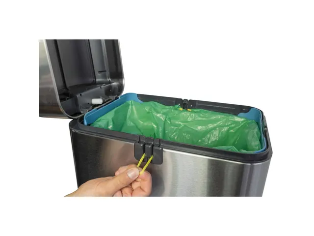 9504094 Afvalbak +voetpedaal MAULwing 40L edelstaal 45.6x27.7x66.7cm