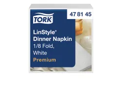 Servetten Tork 478145 LinStyle 1-laags 39x39cm wit 1/8 vouw 50st.